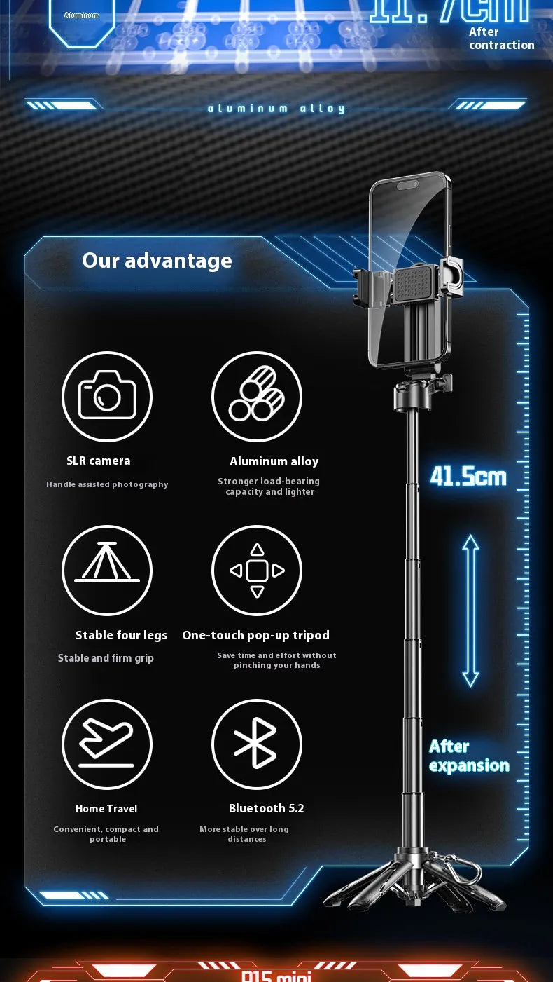 Multifunctional Selfie Stick Tripod – Perfect for Vlogs & Photography