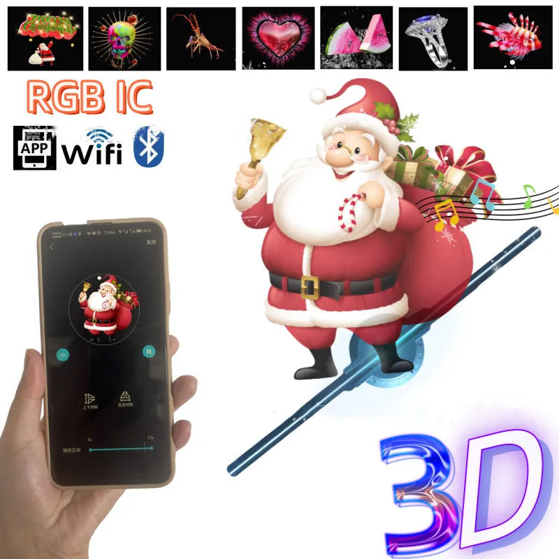 3D Holographic Fan Display – LED Advertising Projector for Shops & Events